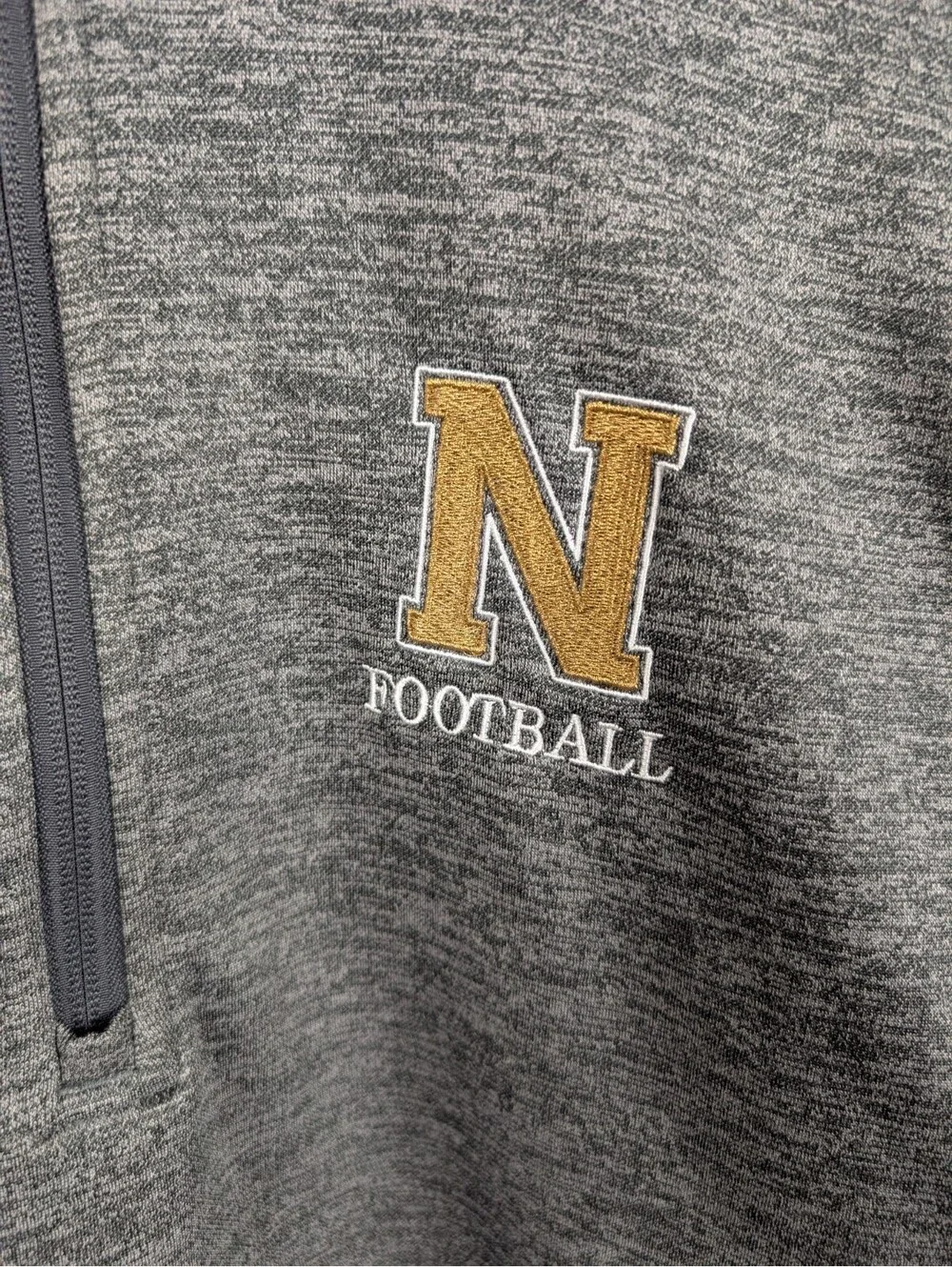 Adidas Mens XL Navy Midshipmen Team Issue Clima Warm Quarter Zip Grey Sweatshirt